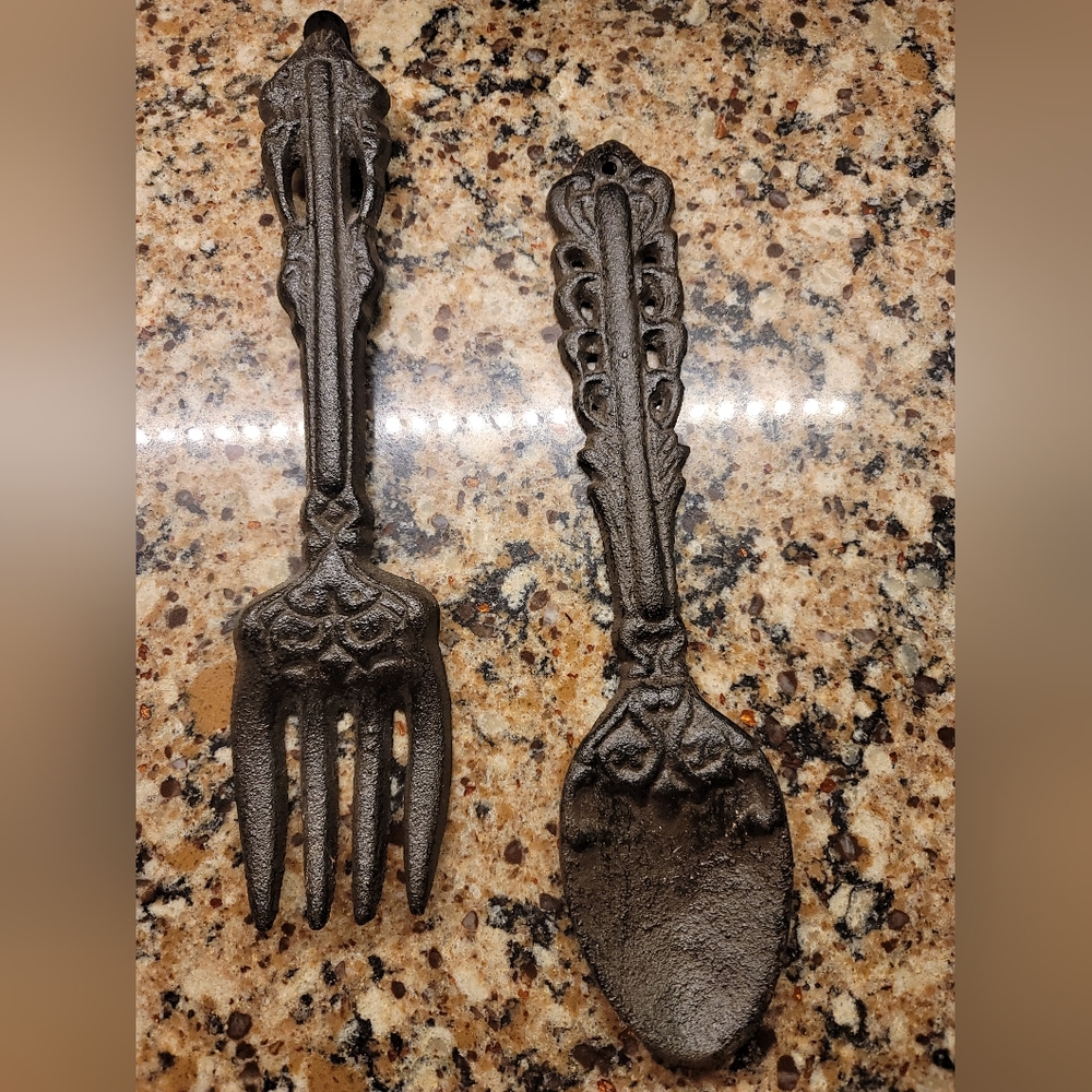 Cast Iron Spoon Fork Kitchen wall decor